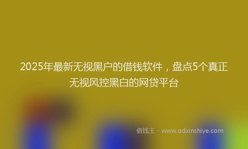 2025年最新无视黑户的借钱软件，盘点5个真正无视风控黑白的网贷平台