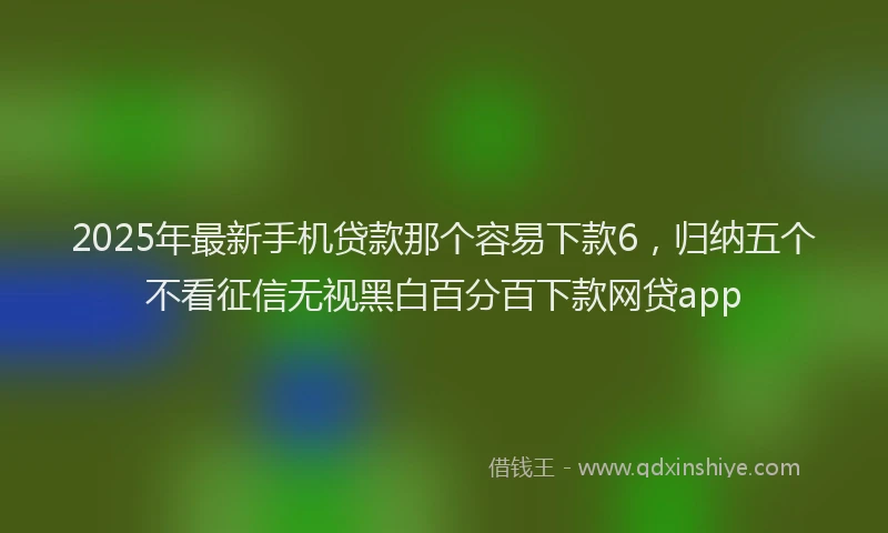 2025年最新手机贷款那个容易下款6，归纳五个不看征信无视黑白百分百下款网贷app