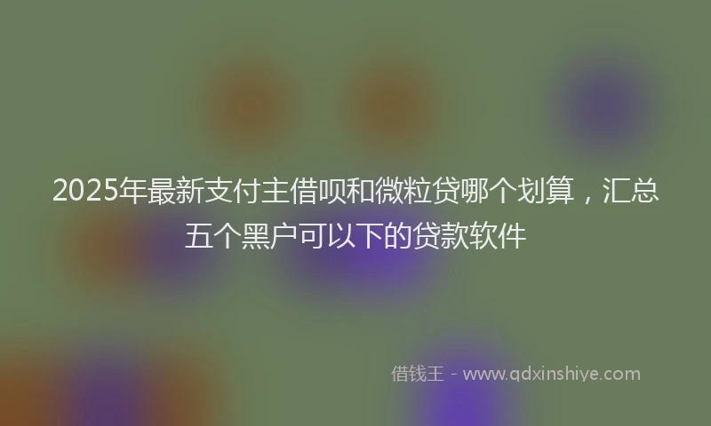 2025年最新支付主借呗和微粒贷哪个划算，汇总五个黑户可以下的贷款软件