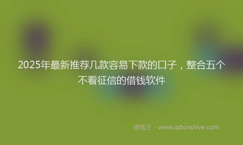2025年最新推荐几款容易下款的口子，整合五个不看征信的借钱软件