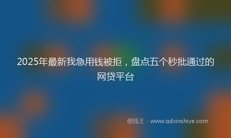 2025年最新我急用钱被拒，盘点五个秒批通过的网贷平台