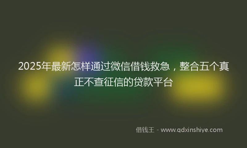 2025年最新怎样通过微信借钱救急，整合五个真正不查征信的贷款平台