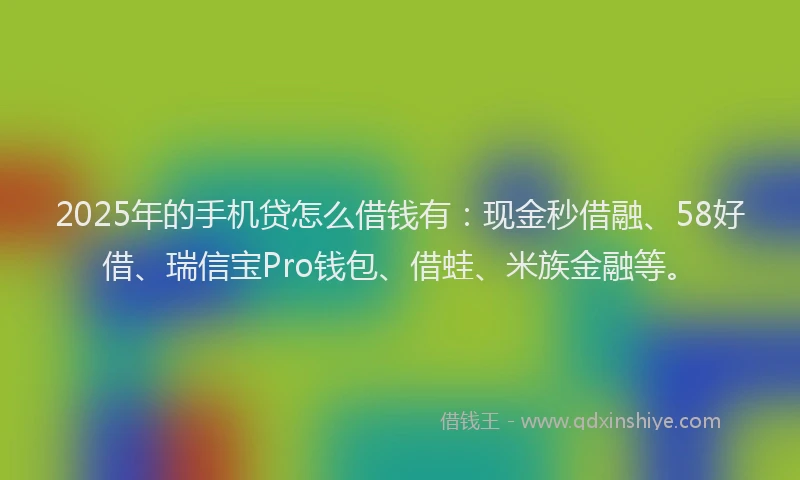 2025年的手机贷怎么借钱有：现金秒借融、58好借、瑞信宝Pro钱包、借蛙、米族金融等。
