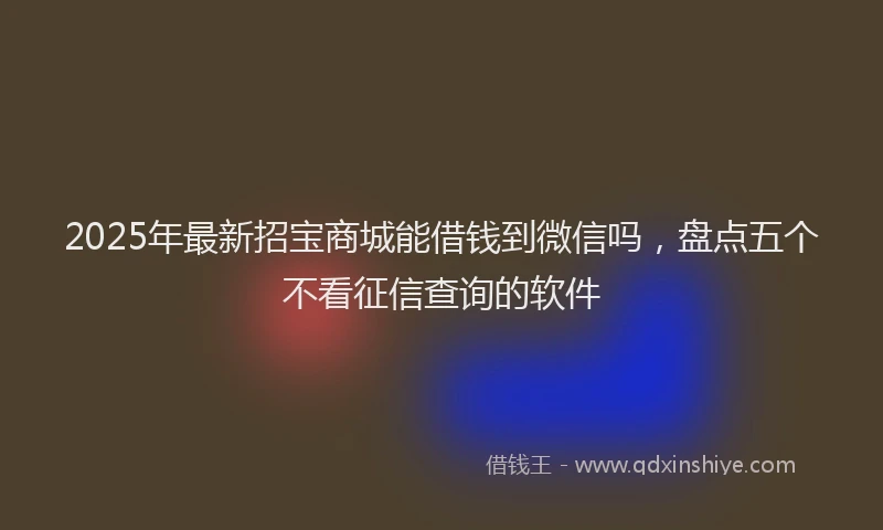 2025年最新招宝商城能借钱到微信吗，盘点五个不看征信查询的软件