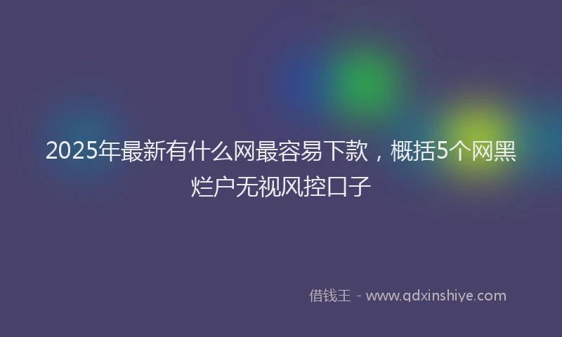 2025年最新有什么网最容易下款，概括5个网黑烂户无视风控口子