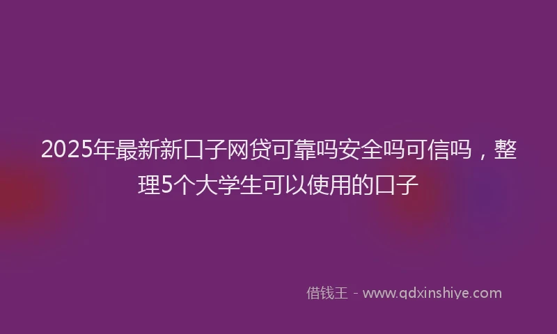 2025年最新新口子网贷可靠吗安全吗可信吗，整理5个大学生可以使用的口子