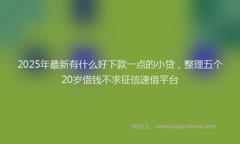 2025年最新有什么好下款一点的小贷，整理五个20岁借钱不求征信速借平台