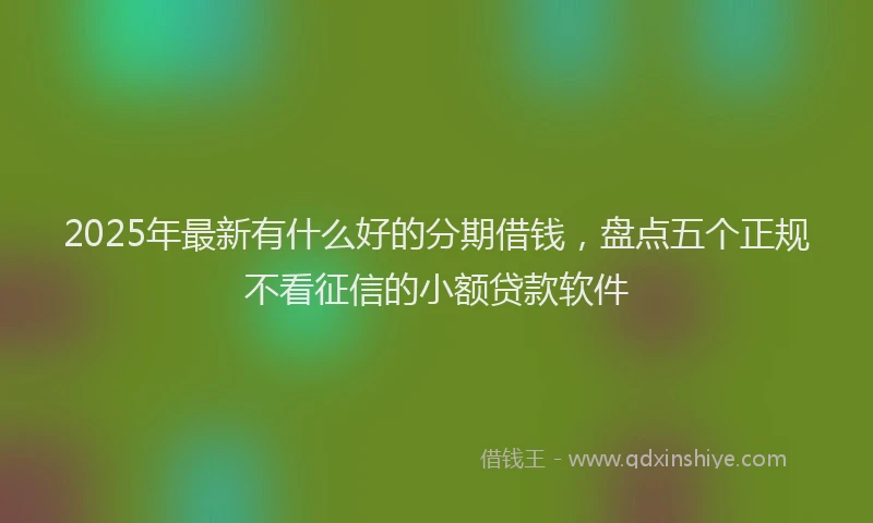 2025年最新有什么好的分期借钱，盘点五个正规不看征信的小额贷款软件