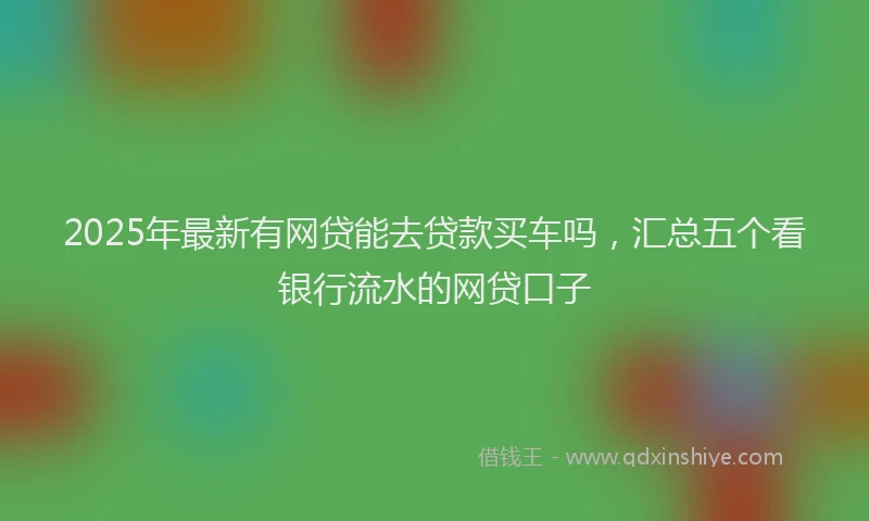 2025年最新有网贷能去贷款买车吗，汇总五个看银行流水的网贷口子