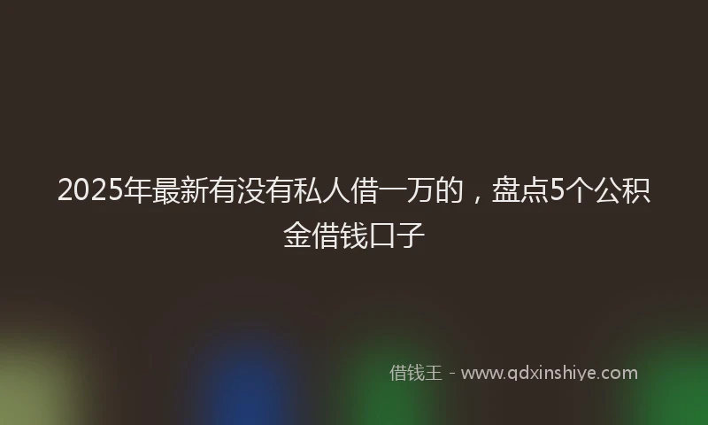 2025年最新有没有私人借一万的，盘点5个公积金借钱口子