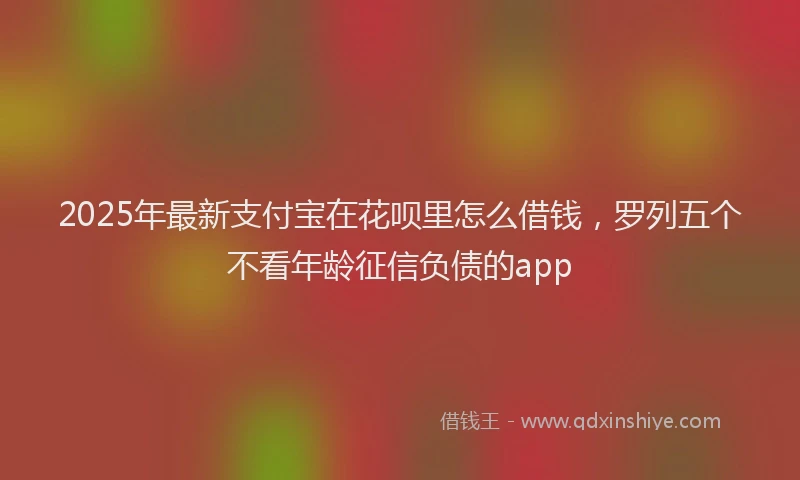 2025年最新支付宝在花呗里怎么借钱，罗列五个不看年龄征信负债的app