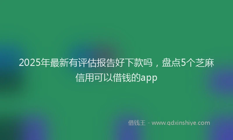 2025年最新有评估报告好下款吗，盘点5个芝麻信用可以借钱的app