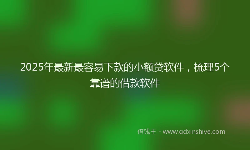 2025年最新最容易下款的小额贷软件，梳理5个靠谱的借款软件