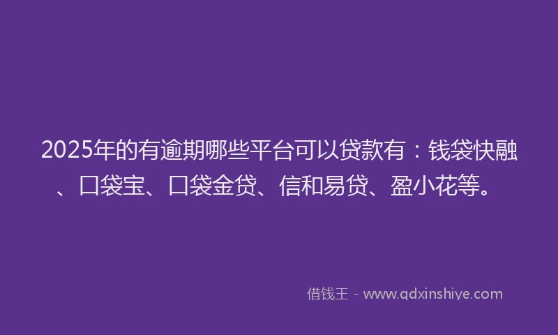 2025年的有逾期哪些平台可以贷款有：钱袋快融、口袋宝、口袋金贷、信和易贷、盈小花等。