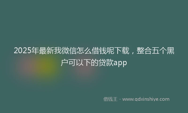 2025年最新我微信怎么借钱呢下载，整合五个黑户可以下的贷款app