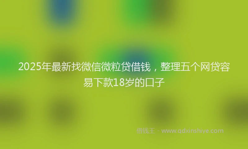 2025年最新找微信微粒贷借钱，整理五个网贷容易下款18岁的口子