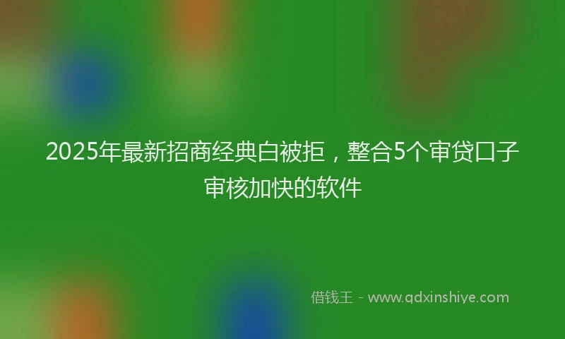 2025年最新招商经典白被拒，整合5个审贷口子审核加快的软件