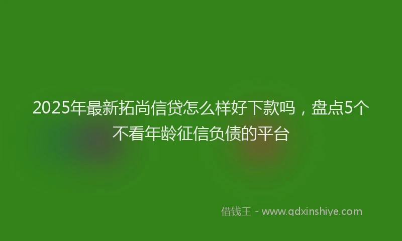 2025年最新拓尚信贷怎么样好下款吗，盘点5个不看年龄征信负债的平台