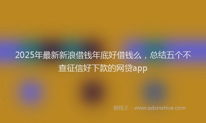 2025年最新新浪借钱年底好借钱么，总结五个不查征信好下款的网贷app