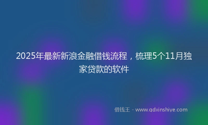 2025年最新新浪金融借钱流程，梳理5个11月独家贷款的软件