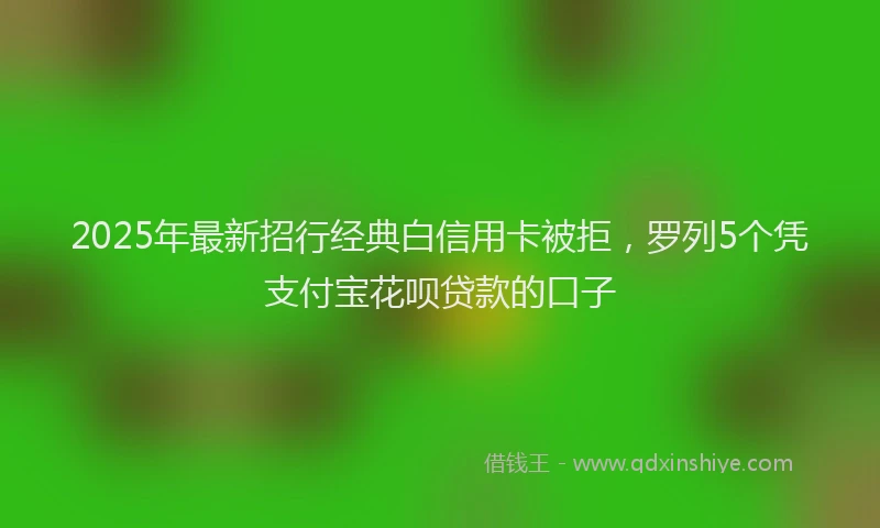 2025年最新招行经典白信用卡被拒，罗列5个凭支付宝花呗贷款的口子