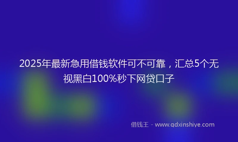 2025年最新急用借钱软件可不可靠，汇总5个无视黑白100%秒下网贷口子
