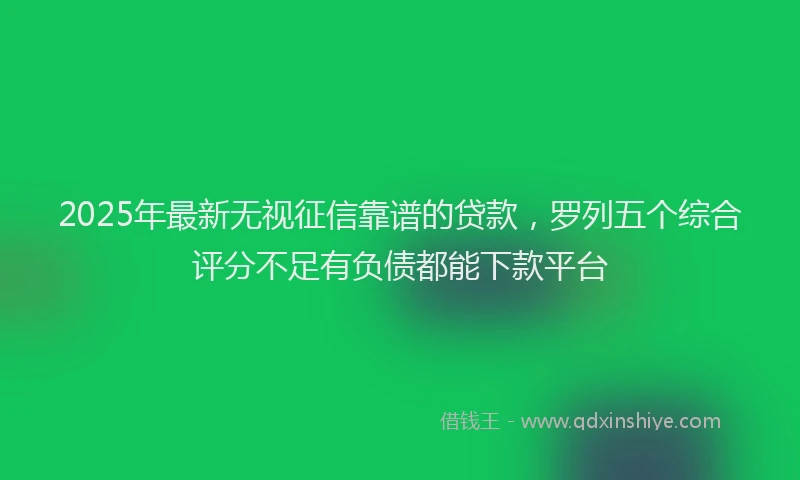 2025年最新无视征信靠谱的贷款，罗列五个综合评分不足有负债都能下款平台