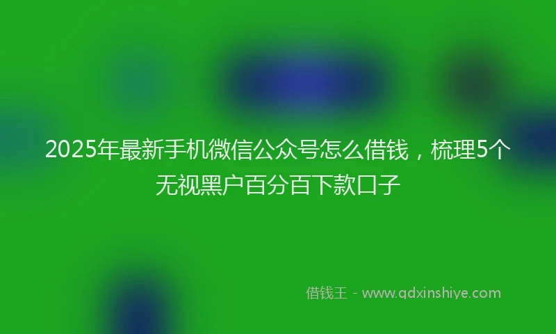 2025年最新手机微信公众号怎么借钱，梳理5个无视黑户百分百下款口子