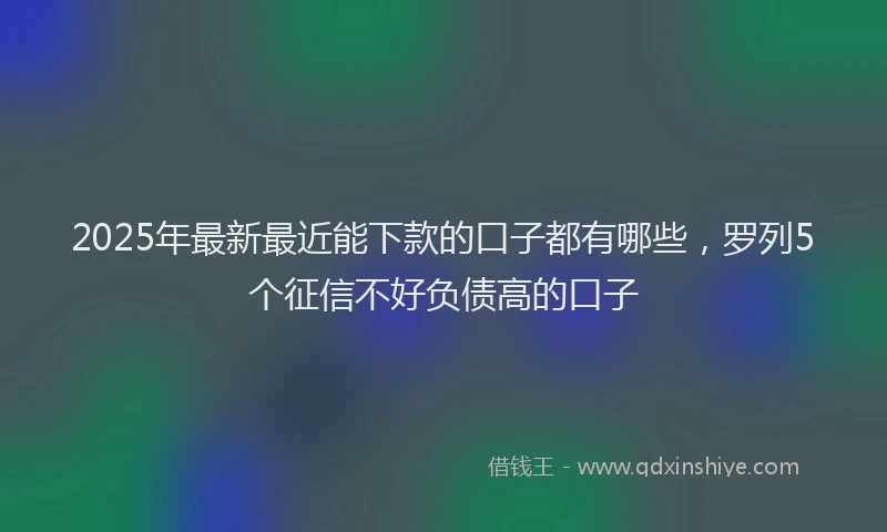 2025年最新最近能下款的口子都有哪些，罗列5个征信不好负债高的口子