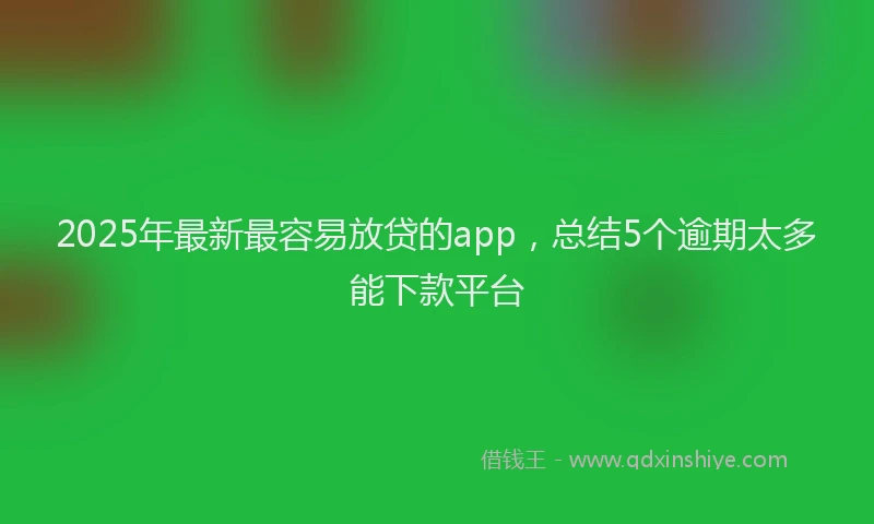 2025年最新最容易放贷的app，总结5个逾期太多能下款平台