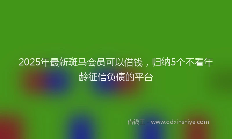 2025年最新斑马会员可以借钱，归纳5个不看年龄征信负债的平台