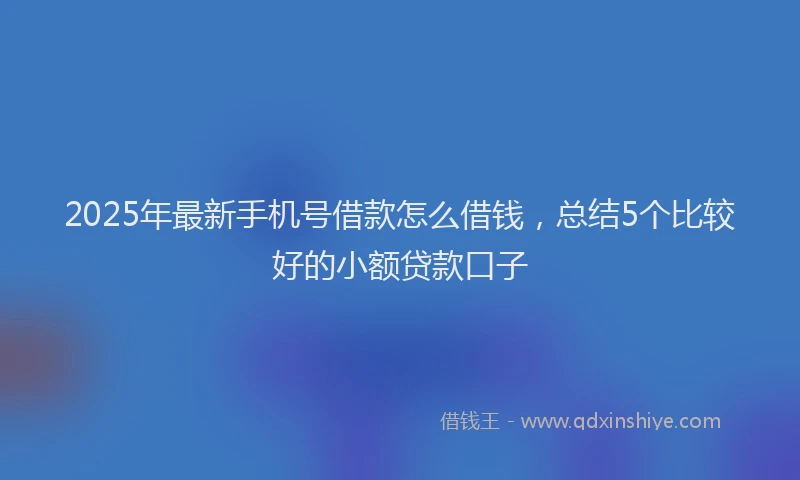 2025年最新手机号借款怎么借钱，总结5个比较好的小额贷款口子