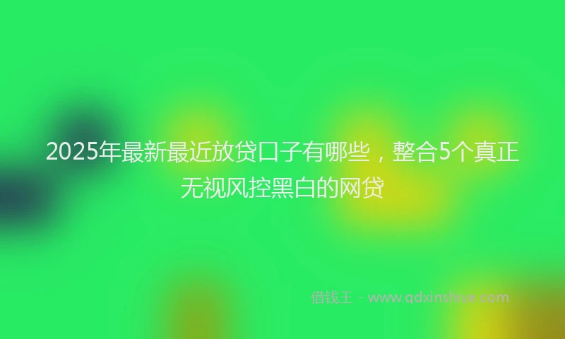 2025年最新最近放贷口子有哪些，整合5个真正无视风控黑白的网贷