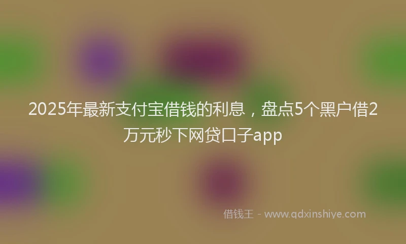 2025年最新支付宝借钱的利息，盘点5个黑户借2万元秒下网贷口子app