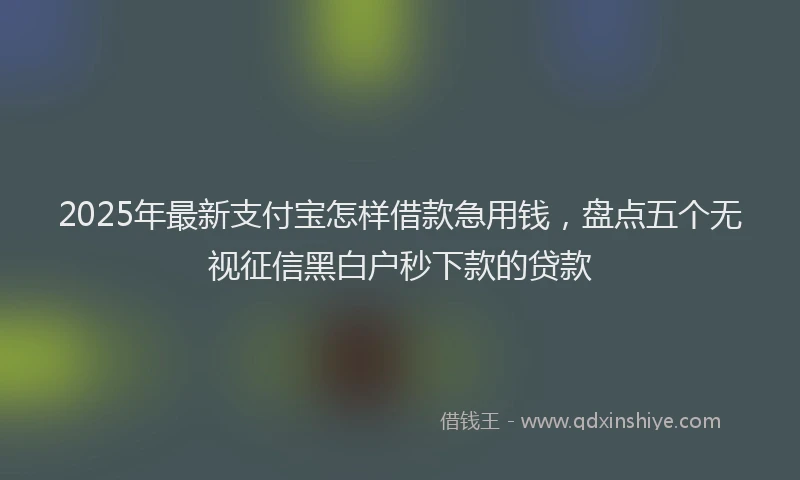 2025年最新支付宝怎样借款急用钱，盘点五个无视征信黑白户秒下款的贷款