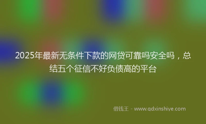2025年最新无条件下款的网贷可靠吗安全吗，总结五个征信不好负债高的平台