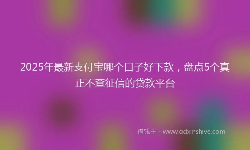 2025年最新支付宝哪个口子好下款，盘点5个真正不查征信的贷款平台