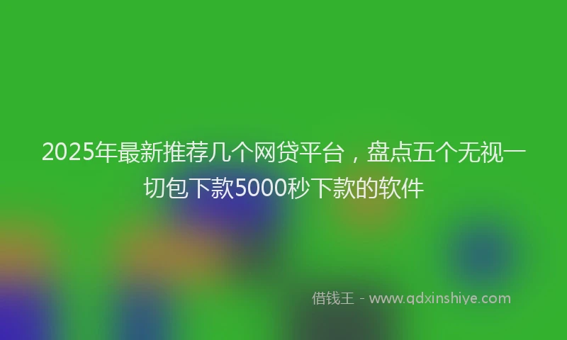 2025年最新推荐几个网贷平台，盘点五个无视一切包下款5000秒下款的软件