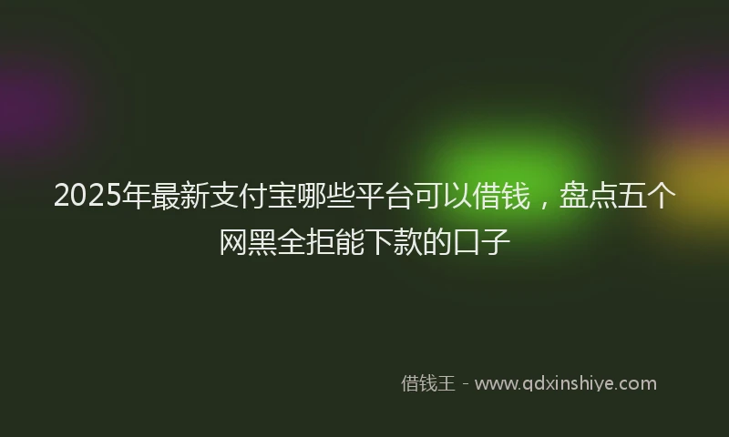 2025年最新支付宝哪些平台可以借钱，盘点五个网黑全拒能下款的口子