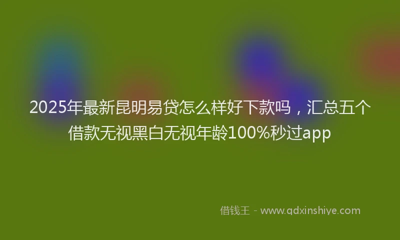 2025年最新昆明易贷怎么样好下款吗，汇总五个借款无视黑白无视年龄100%秒过app