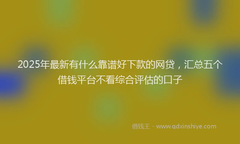 2025年最新有什么靠谱好下款的网贷，汇总五个借钱平台不看综合评估的口子