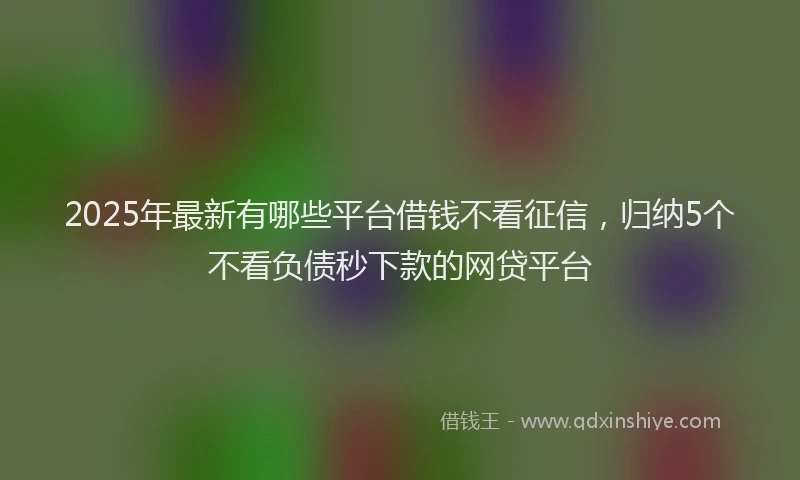2025年最新有哪些平台借钱不看征信，归纳5个不看负债秒下款的网贷平台