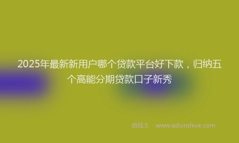 2025年最新新用户哪个贷款平台好下款，归纳五个高能分期贷款口子新秀