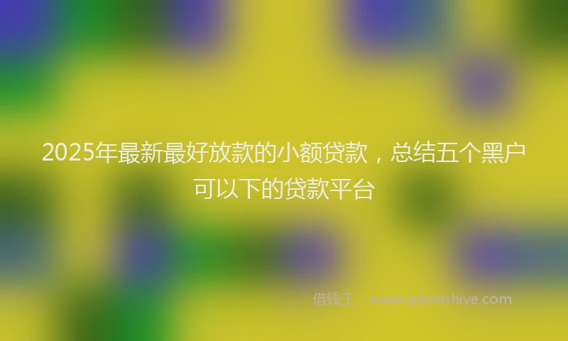 2025年最新最好放款的小额贷款，总结五个黑户可以下的贷款平台