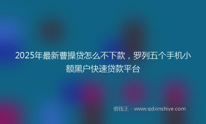 2025年最新曹操贷怎么不下款，罗列五个手机小额黑户快速贷款平台