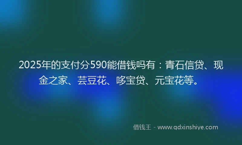 2025年的支付分590能借钱吗有：青石信贷、现金之家、芸豆花、哆宝贷、元宝花等。