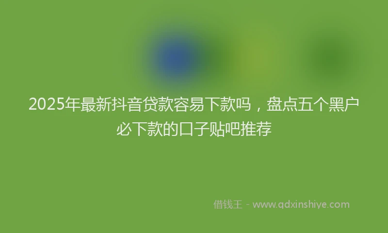 2025年最新抖音贷款容易下款吗，盘点五个黑户必下款的口子贴吧推荐