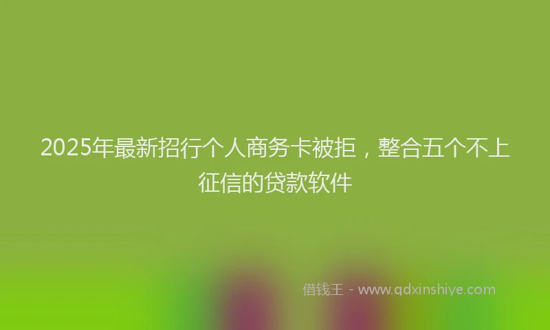 2025年最新招行个人商务卡被拒，整合五个不上征信的贷款软件