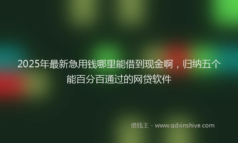 2025年最新急用钱哪里能借到现金啊，归纳五个能百分百通过的网贷软件