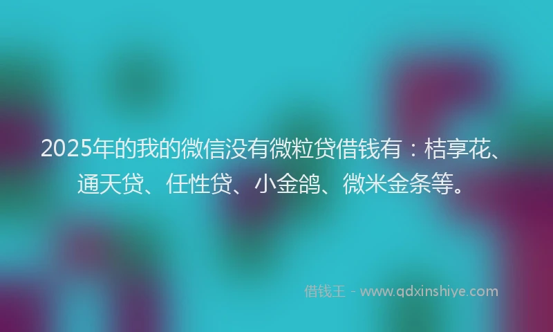 2025年的我的微信没有微粒贷借钱有：桔享花、通天贷、任性贷、小金鸽、微米金条等。